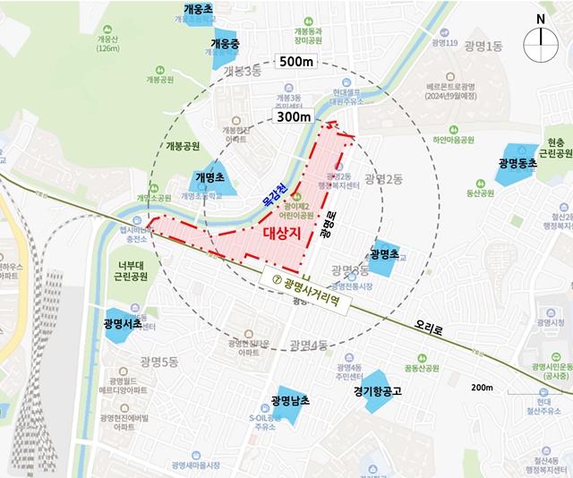 ▲ '광명3 공동재개발 후보지 선정구역' 위치도. ⓒ한국토지주택공사