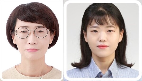▲ 왼쪽부터생명시스템과학과 이진아 교수,제1저자 박사과정 전푸름.ⓒ한남대
