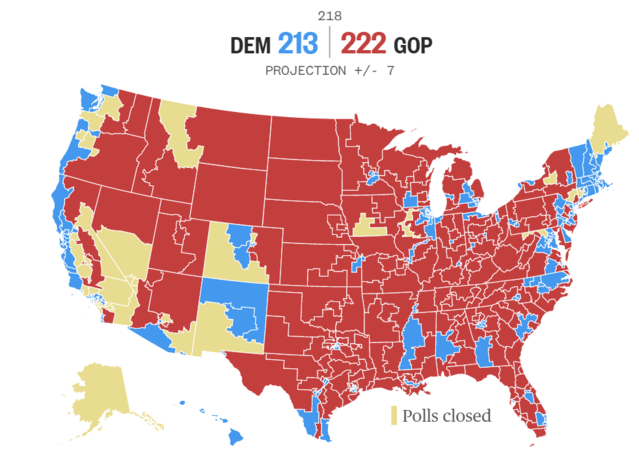 ▲ 연방하원 선거결과 예측ⓒNBC 기사 캡처