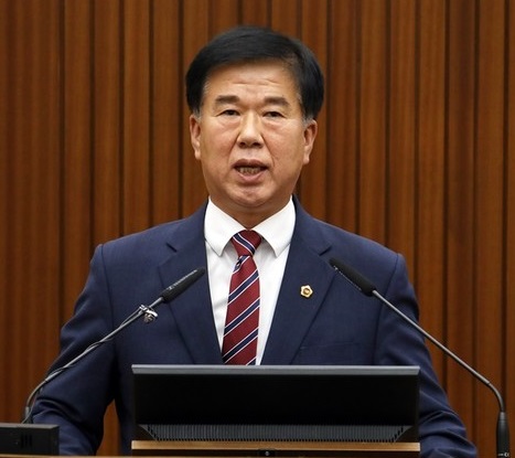 ▲ 김동빈 세종시의원이 11일 오전 열린 79회 세종시의회 제2차 정례회 1차 본회의 5분 자유발언을 하고 있다.ⓒ세종시의회