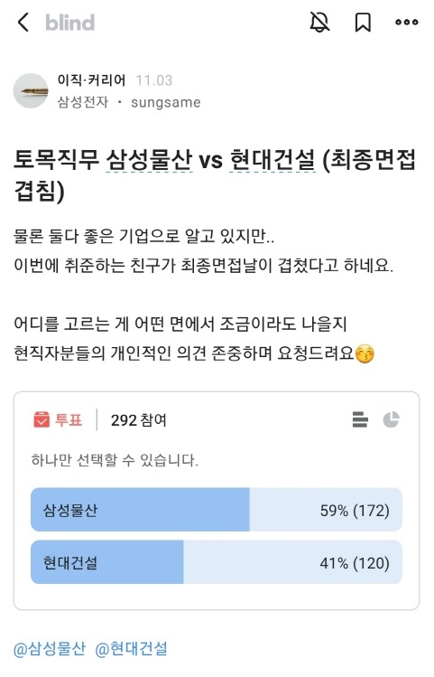 ▲ ⓒ 블라인드 캡처