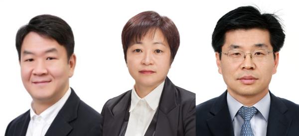 ▲ (왼쪽부터) LG디스플레이 김광진, 박진만, 임승민 전무. ⓒLG디스플레이