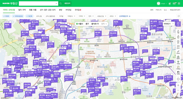 ▲ ⓒ네이버 부동산 페이지 화면 캡처