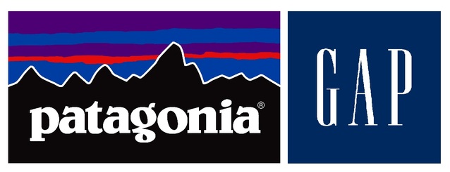 ▲ 파타고니아(좌)와 갭(GAP) 로고. ⓒ각사
