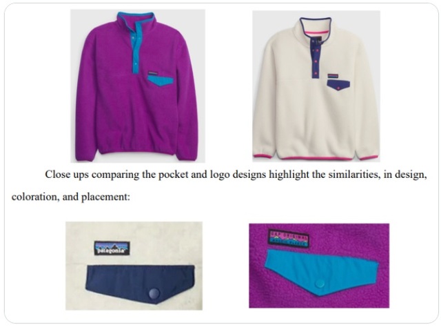 ▲ 파타고니아 플리스 재킷(오른쪽)과 디자인 및 로고를 무단으로 도용한 것으로 알려진 갭의 플리스 재킷. ⓒ트위터 캡처