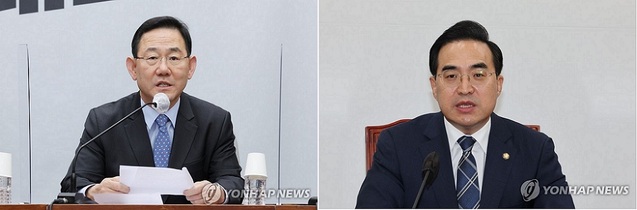 발언하는 국민의힘 주호영 원내대표(왼쪽)와 더불어민주당 박홍근 원내대표.ⓒ연합뉴스