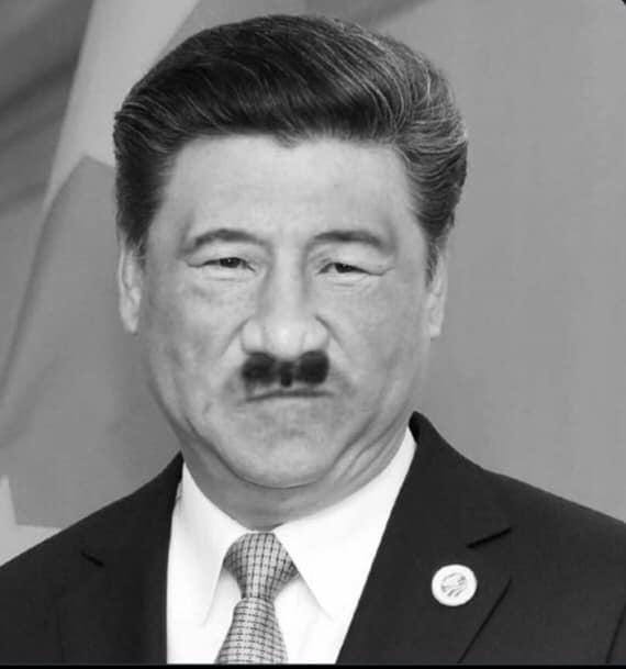 ▲ 시진핑 중국 국가주석의 얼굴에 히틀러의 콧수염을 합성한 사진.ⓒ인터넷 커뮤니티