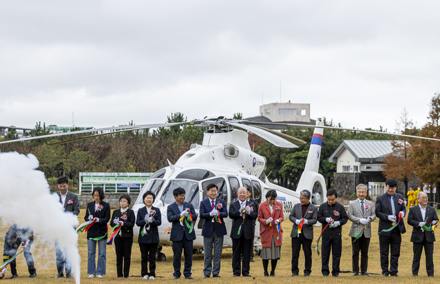 ▲ 소형민수헬기(LCH) 제주 닥터헬기 출범식.ⓒKAI