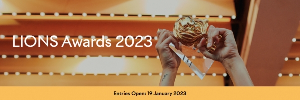 ▲ 2023년 칸 라이언즈 출품, 1월 19일부터 접수. ⓒCANNES LIONS