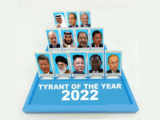 ▲ '2022년 올해의 폭군은 누구인가' 후보로 선정된 12명의 지도자. ⓒ인덱스 온 센서십 홈페이지