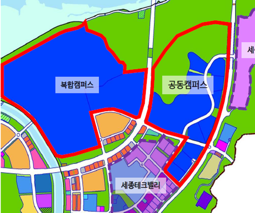 ▲ 행복도시 신산업 혁신 생태계 조성 위치도.ⓒ행복청