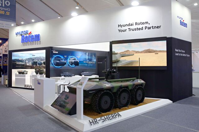 ▲ 2022 충무공 이순신방위산업전에 참가한 현대로템 전시관 전경.ⓒ현대로템