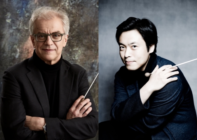 ▲ 오스모 벤스케 음악감독과 김선욱 피아니스트 겸 지휘자.ⓒ서울시향·Marco Borggreve