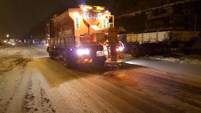 ▲ 제설작업차량.ⓒ천안시