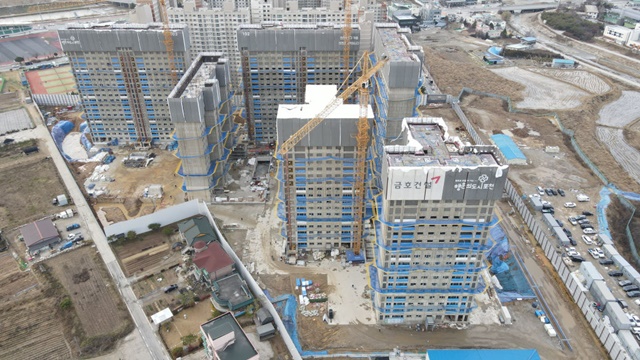 ▲ '포천 금호어울림 센트럴' 시공 현장. ⓒ금호건설