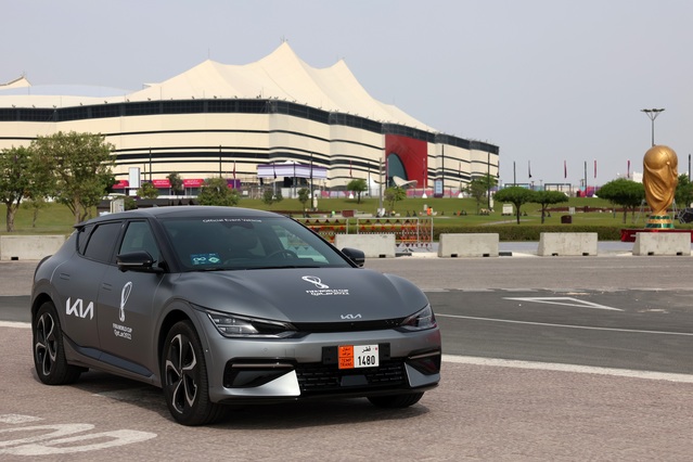 ▲ 2022 월드컵 공식 지원 차량 'EV6 GT-Line' ⓒ기아