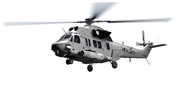 ▲ 레이저기뢰탐색장비를 장착한 소해헬기 형상(안) ⓒ방위사업청