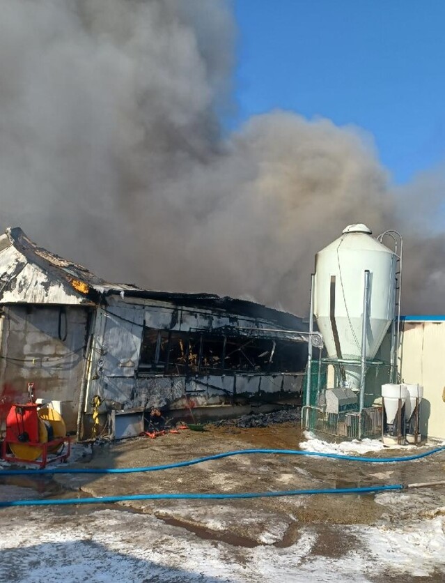 ▲ 25일 화재가 발생한 세종시 전의면 양곡리 A농장.ⓒ세종소방본부