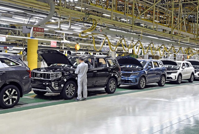 ▲ 기아 화성공장 생산라인 모습. ⓒ기아