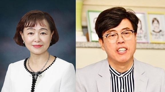 ▲ 제39회 충북단재교육상을 수상한 사도부문 박은영 교장(왼쪽)과 학술부문 지선호 교장.ⓒ충북교육청