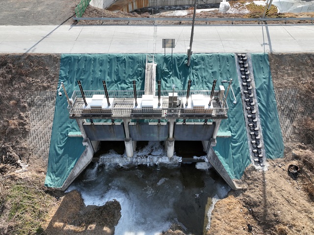 ▲ 스마트 홍수관리시스템 구축된 호명1배수통문.ⓒ경주시