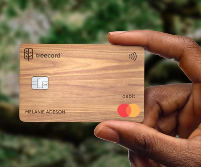 ▲ 나무로 만든 직불카드 '트리카드'. ⓒTreecard