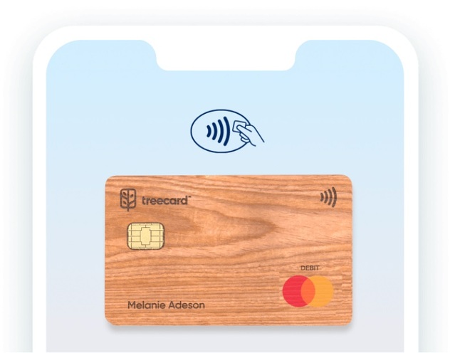 ▲ 나무로 만든 직불카드 '트리카드'. ⓒTreecard
