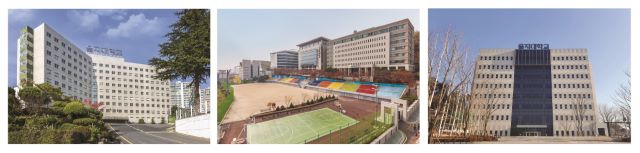▲ (왼쪽부터) 을지대학교 대전캠퍼스, 성남캠퍼스, 의정부캠퍼스.ⓒ을지대