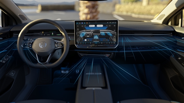 ▲ ID.7 위장막 모델의 내부 모습. ⓒ폭스바겐코리아