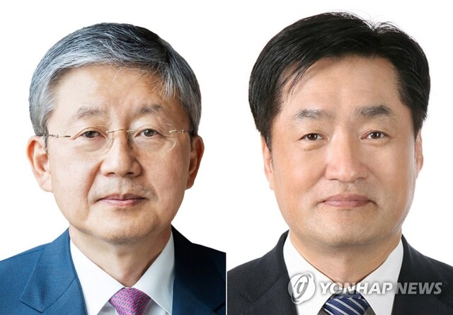 ▲ 왼쪽부터 양원준 포스코홀딩스 커뮤니케이션팀장, 김지용 포스코홀딩스 미래기술연구원장. ⓒ연합뉴스