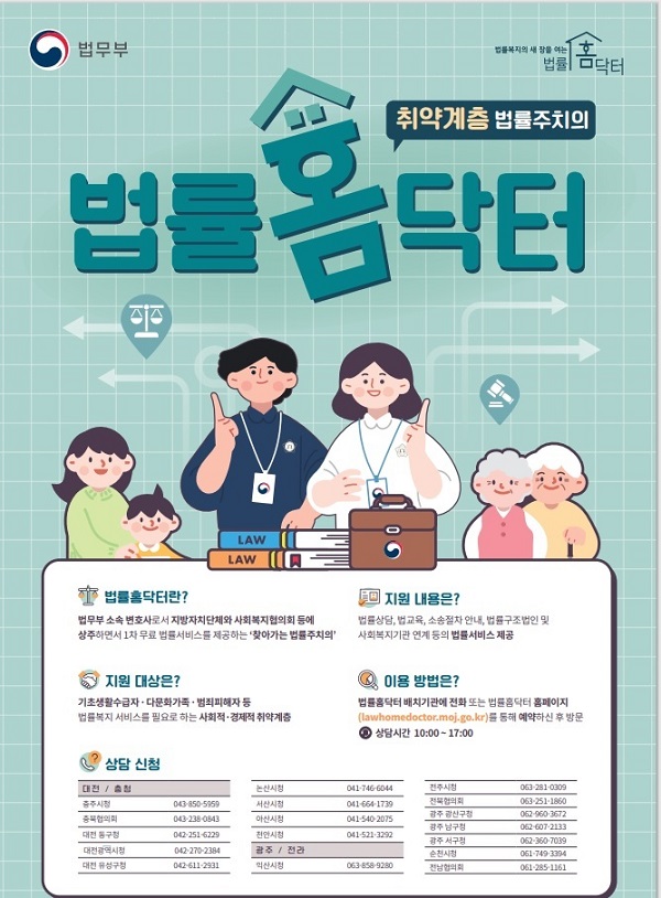 ▲ 찾아가는 ‘법률홈닥터’ 포스터.ⓒ대전시