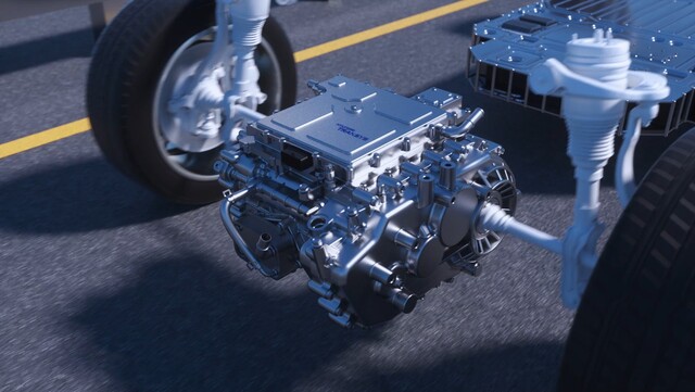 ▲ 현대트랜시스의 전동화 파워트레인 모습. ⓒ현대트랜시스