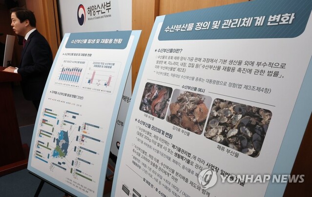 ▲ 이경규 해양수산부 수산정책실장이 12일 오후 세종시 정부세종청사에서 제1차 수산부산물 재활용 기본계획 수립과 관련해 브리핑하고 있다.ⓒ연합뉴스