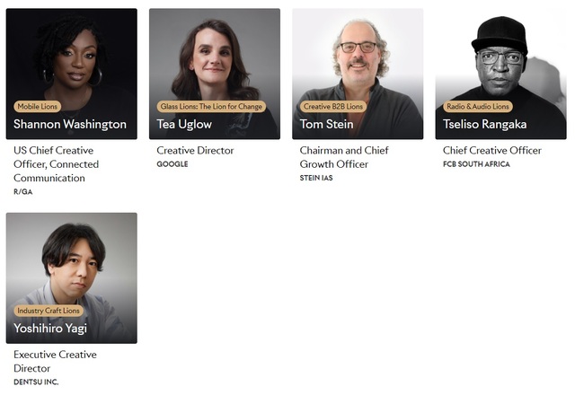 ▲ 2023 칸 라이언즈 부문별 심사위원장. ⓒCannes Lions