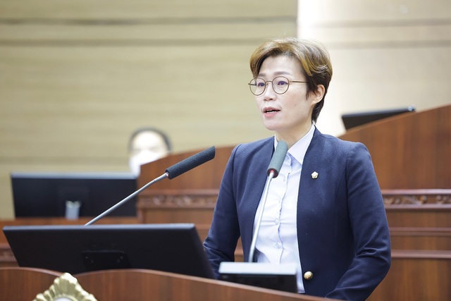 ▲ 정선희 천안시의원이 본회의장에서 5분 자유발언을 하고 있다. ⓒ천안시의회