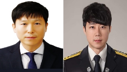 ▲ 윤명용 소방령, 유민주 소방장(좌측부터).ⓒ충북소방본부