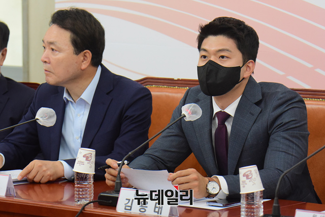 ▲ 김용태 전 국민의힘 최고위원이 지난 2022년 6월 9일 오전 국회에서 열린 최고위원회의에서 모두발언을 하고 있다. ⓒ이종현 기자