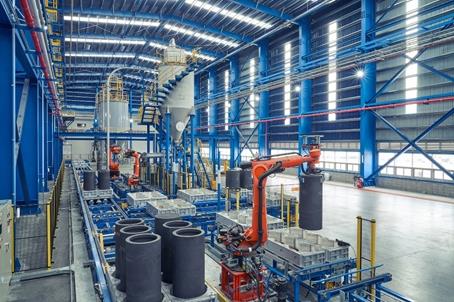 ▲ 2021년 12월 준공한 포스코케미칼 인조흑연 음극재 1단계 공장. ⓒ포스코케미칼 제공