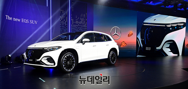 ▲ 이날 기자간담회에서 공개된 EQS SUV 모습. ⓒ뉴데일리DB