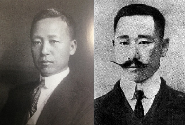 1921년 46세 이승만 임정 대통령, 48세 이동휘 임정 국무총리(오른쪽).