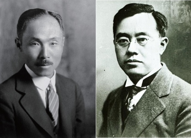 ▲ 30대시절 안창호(왼쪽), 김규식 박사.