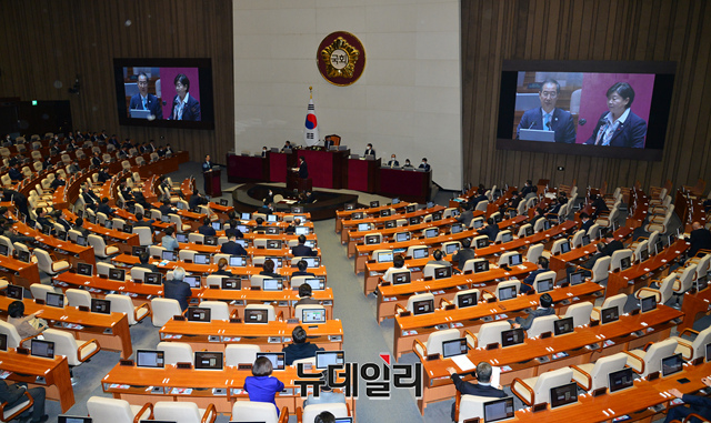 ▲ 7일 오후 국회 본회의장에서 경제 분야 대정부 질문이 진행됐다. ⓒ이종현 기자
