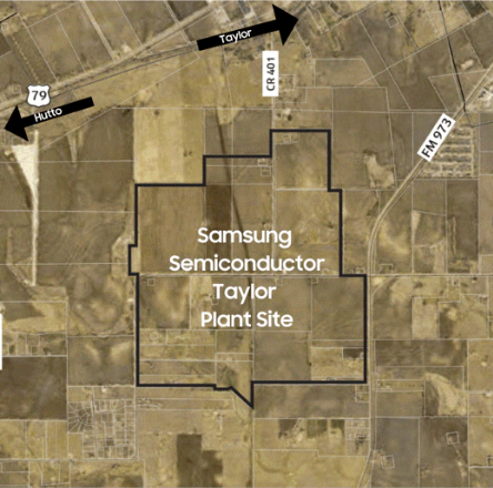 ▲ 삼성전자 미국 테일러 신규 파운드리 공장 부지 전경 ⓒ삼성전자