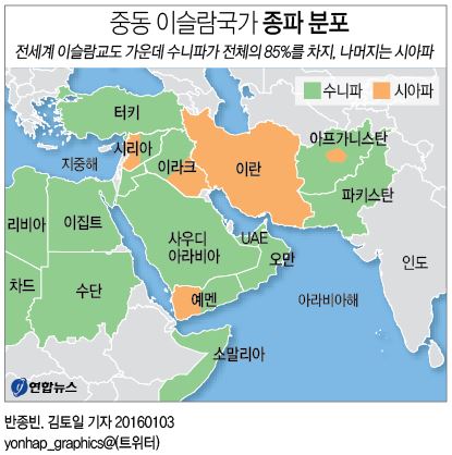 ▲ 이란과 아랍에미리트의 지정학적 위치.