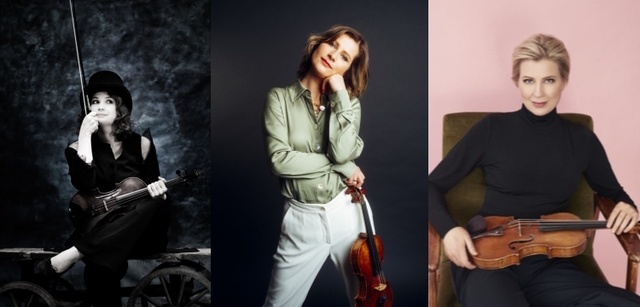 ▲ 왼쪽부터 바이올리니스트 파트리샤 코파친스카야·리사 바티아슈빌리·엘리나 베헬레.ⓒ서울시향