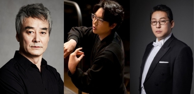▲ 왼쪽부터 배우 남명렬·작곡가 최재혁·테너 신상근.ⓒ롯데콘서트홀·앙상블 앵테르콩탱포랭 SNS·정동극장