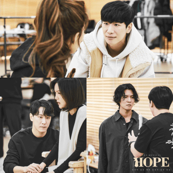 ▲ 뮤지컬 'HOPE:읽히지 않은 책과 읽히지 않은 인생' 연습 현장.ⓒ알앤디웍스