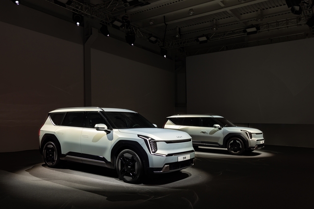 ▲ 최근 디자인 프리뷰에서 공개된 EV9 모습. ⓒ기아