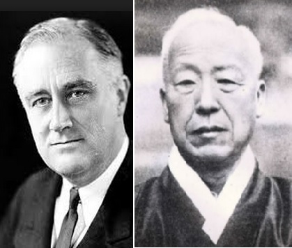 ▲ 미극대통령 F.루즈벨트와 독립운동가 이승만.ⓒ뉴데일리DB