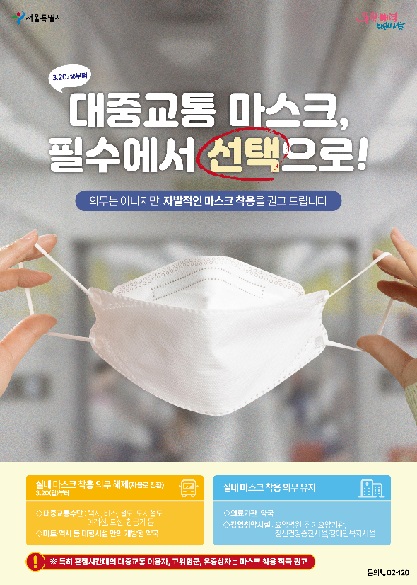 ▲ 서울시 '실내 마스크 착용 의무 추가 조정' 포스터. ⓒ서울시 제공